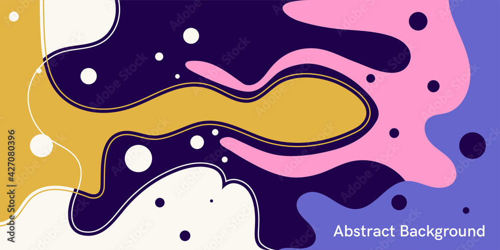 Poster modern backgrounds with abstract elements and dynamic shapes. compositions of colored spots. vector 