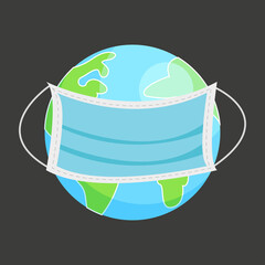 A masked globe. Planet Earth and the Blue Mask