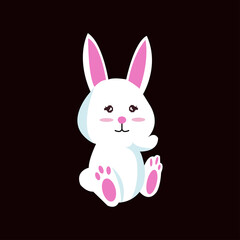 rabbit vector illustration for easter in cartoon style. Easter rabbit, easter Bunny. Vector illustration.