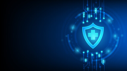 Healthcare and medical futuristic abstract background, vector illustration