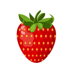 Vector illustration of a strawberry isolated on a white background alone.
