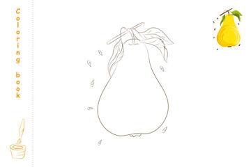 Coloring book pear with example