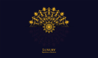 Luxury mandala Islamic background in gold color. 