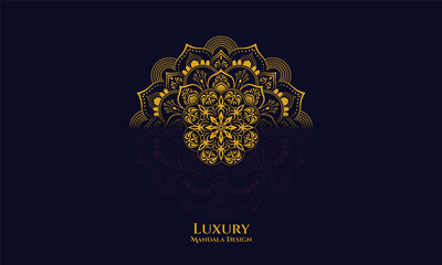 Luxury mandala Islamic background in gold color. 