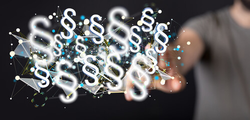 3D rendering digital paragraph law symbol