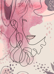 woman portrait on modern pastel background 3