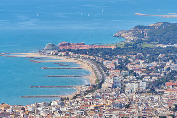Obraz premium Fantastic view of Beautiful The city of Sitges, Spain in a sunny spring day