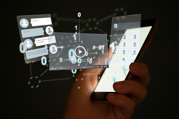 Interface web application in hand