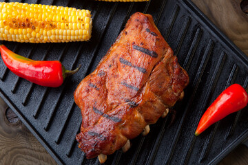 Grilled Pork Ribs On Griddle