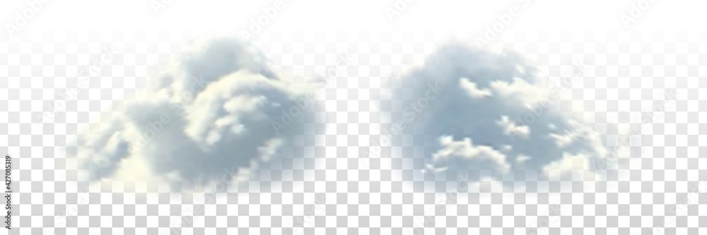 Fototapete vector set of realistic isolated cloud for template decoration and covering on the transparent backg