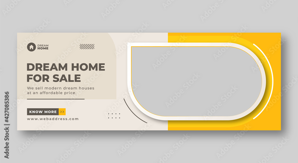 Wall mural real estate social media facebook cover web banner template