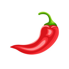 Red chili pepper vector icon. Cartoon flat illustration of spicy spices. 