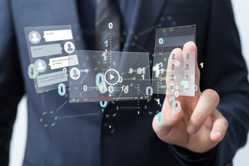 Interface web application in hand