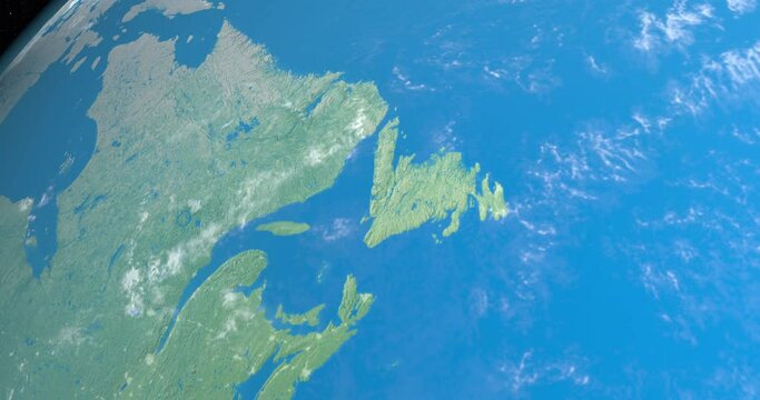 North of Canada in planet earth, aerial view from outer space