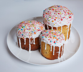 Homemade Easter cake with with traditional decoration