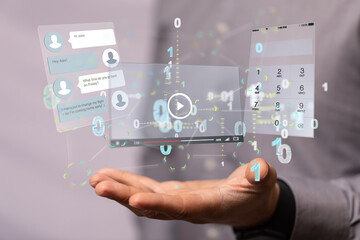 Interface web application in hand