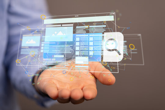 Interface web application in hand