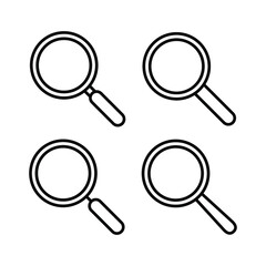 Search line icon. Magnifying glass outline icon, vector magnifier or loupe sign.