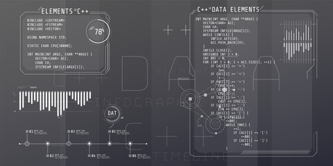 HUD interface elements with part of the code C Plus Plus.