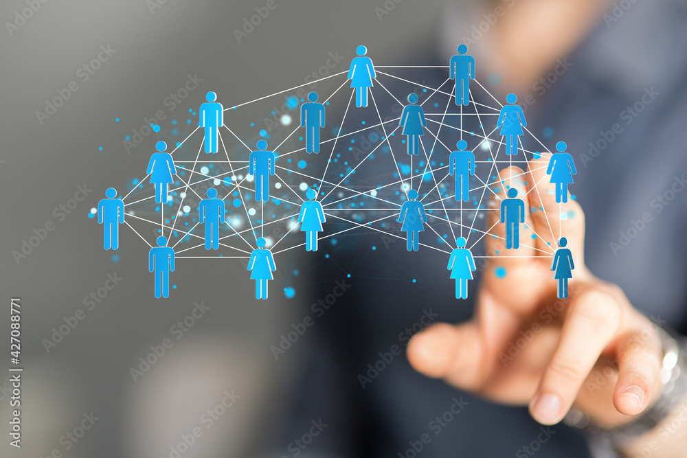 Wall mural unity group and teamwork concept digital