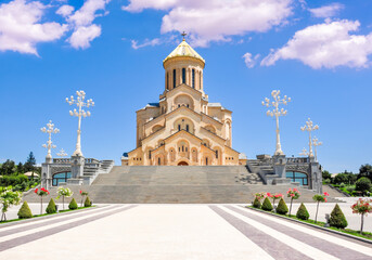 Obraz premium Holy Trinity Cathedral (Sameba) of Tbilisi, Georgia