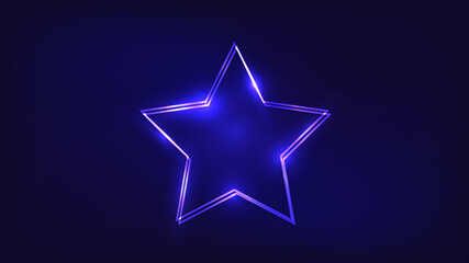 Obraz premium Neon double frame with shining effects