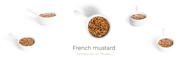 French mustard isolated on a white background.