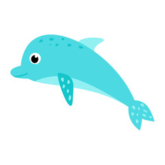 Cute dolphin isolated on white background