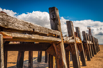 The ancient marina installation on the beach