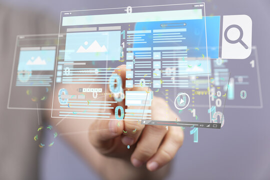 media develop interface web application in hand