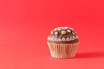 homemade cakes on a wooden background