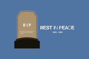 Black grave for rest in peace R.I.P vector background design