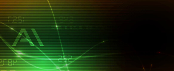 Abstract Artificial intelligence. Cloud computing. Machine learning. Technology web background. Virtual concept