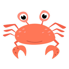 Cute crab isolated on white background