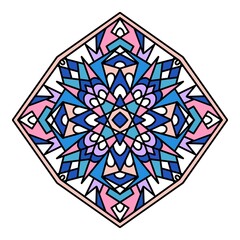 Fototapeta na wymiar Mosaic mandala icon, hand drawn and outline style