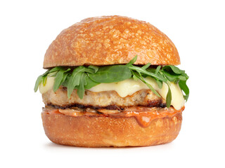 pork hamburger isolated on white background