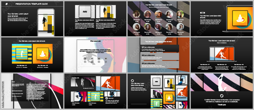 Poster vector templates for website design, presentations, portfolio. templates for presentation slides, le