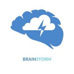 Brainstorming creative idea, smart cloud vector concept. Business brainstorming concept or brainstorming logo template