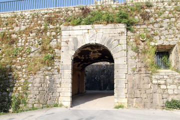 Ancient gateway to enter from the pier to the city in the capital of Corfu