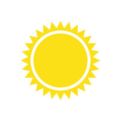 Yellow sun simple flat icon