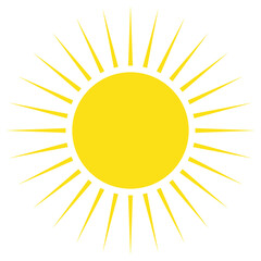 Yellow sun simple flat icon