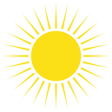 Yellow sun simple flat icon