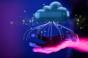 data cloud digital 3d computer