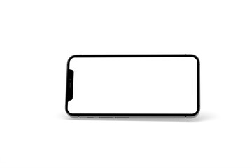 Fototapeta premium Realistic isometric black frameless smartphone mockup perspective 3d