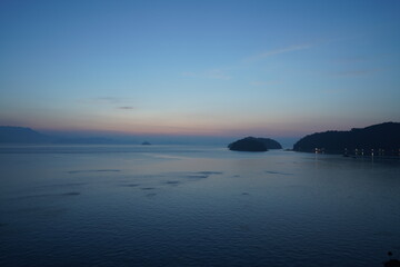 Sunset scenery of the seaside at sunset
