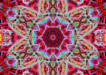 Abstract pattern of multicolored threads