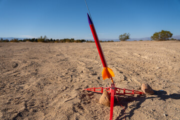 Model rocket ready to rocket