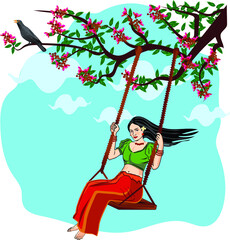 Sri Lanka Traditional Sinhala and Tamil New Year Celebrations - Girl skipping rope