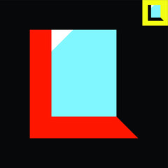 Letter L Logo. Letter L monogram logo design in Bauhaus art style. Vector logo in Eps 8.