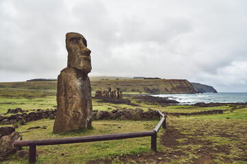 Moai statues on Rapa Nui (Easter Island)